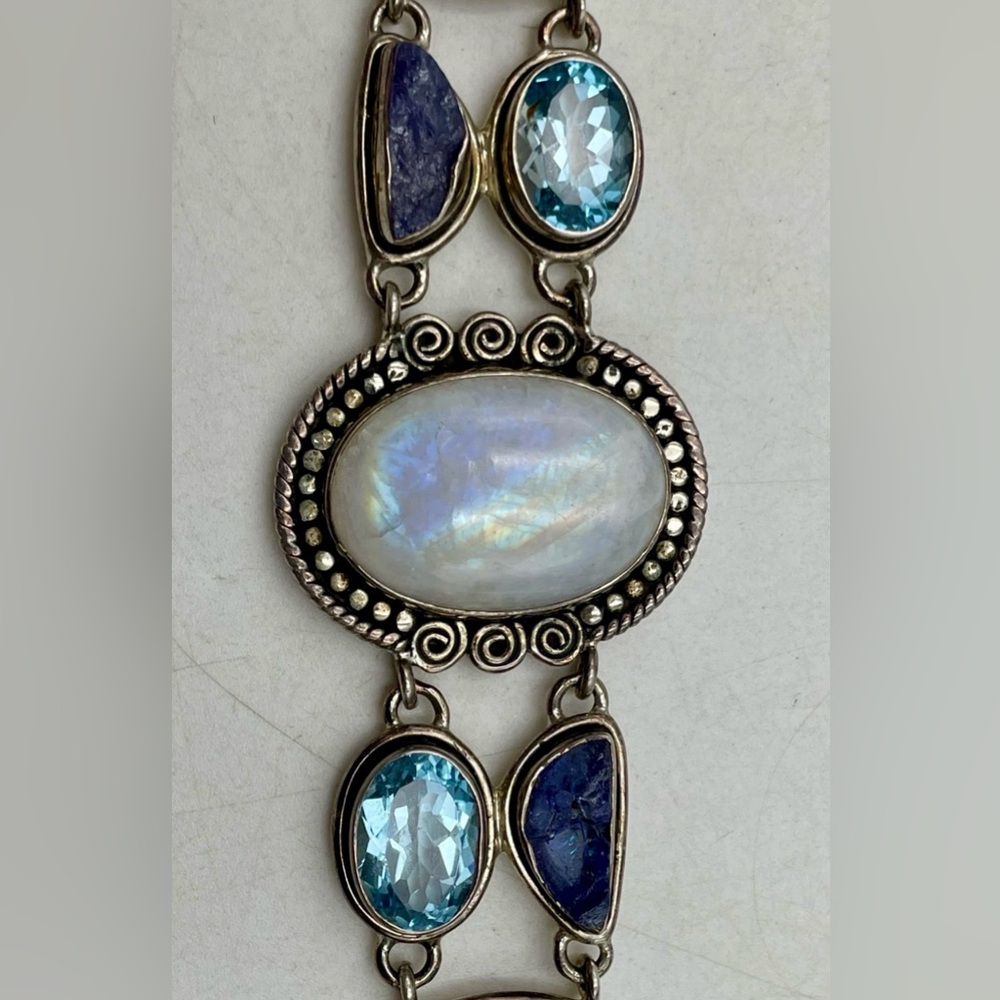 Arya Women’s 925 Sterling Bracelet Moonstone, Sapphire, Blue Gemstones Or Topaz